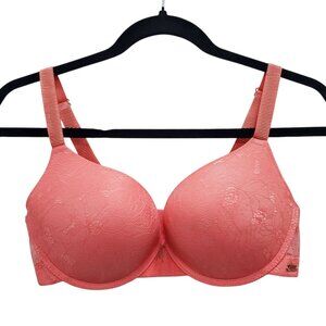 RACHEL Rachel Roy #RR126AX Salmon Lace Underwire Perfect Push Up Bra Size 38C
